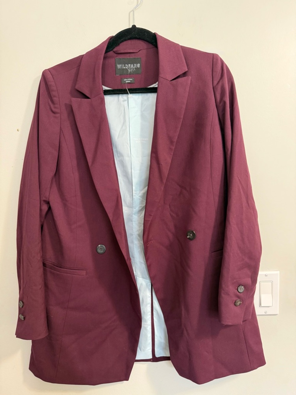 Wildfang Home The Empower Double Breasted Blazer